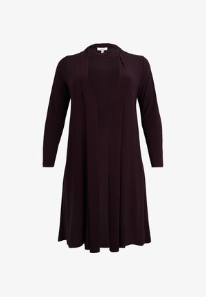 YOEK, YOEK DAMEN STRICKJACKE MIT LANGARM - Strickjacke - dark purple