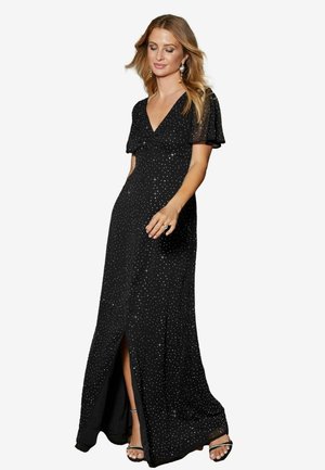 Friends Like These HOTFIX FLUTTER SLEEVE  WITH RUCHED BUST DETAILING. - REGULAR FIT
 - Maxi šaty - black