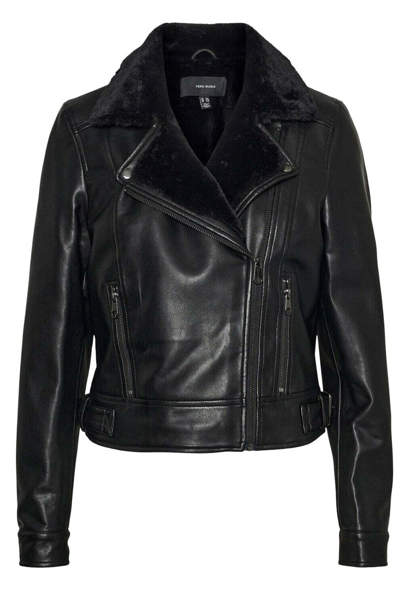 Vero Moda VMHAILEY SHORT JACKET - Giacca in similpelle - black  black faux