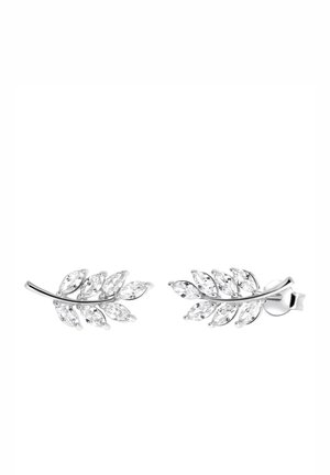 BLATT MIT ZIRKONIA - Oorbellen - silver coloured