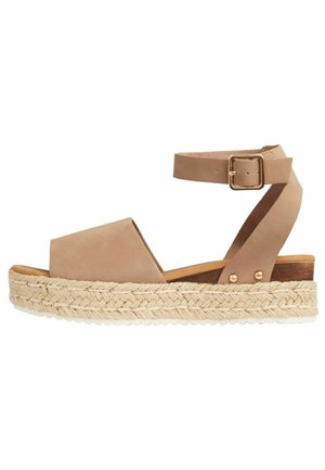 Sandales compensées - taupe brown