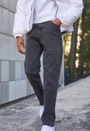 Jeans straight leg - grey denim