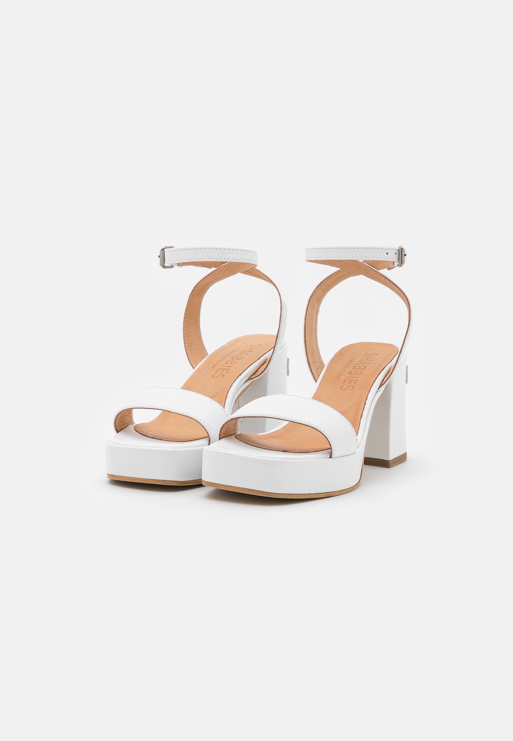 Shabbies Amsterdam Sandalen met hoge hak - white/wit - Zalando.be