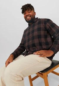 Jack & Jones JJEGINGHAM SHIRT - Camisa - seal brown