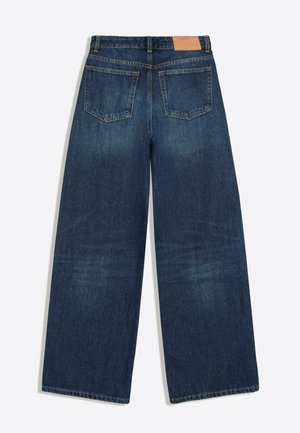 Bershka, DENIM WIDE CROSSED - Wide Leg - dark blue