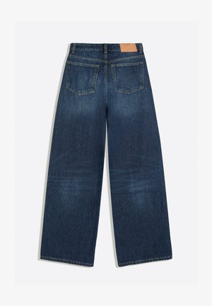 Bershka, DENIM WIDE CROSSED - Wide Leg - dark blue