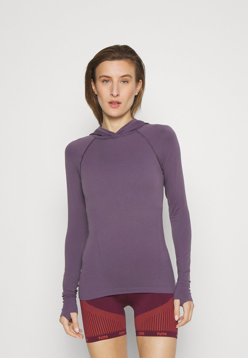 Athleta - MOMENTUM SEAMLESS HOODIE - Långärmad tröja - dusk violet, Förstora