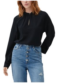 QS LANGARM MIT STEHKRAGEN - Blouse - schwarz
