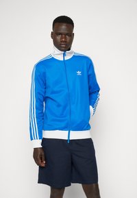 adidas Originals Majica s kapuljačom i patentnim zatvaračem - blue bird/white