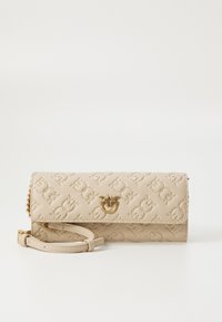 Pinko LOVE TINY BIRDS WALLET LOGO - Peňaženka - beige/smoke grey/antique gold-coloured
