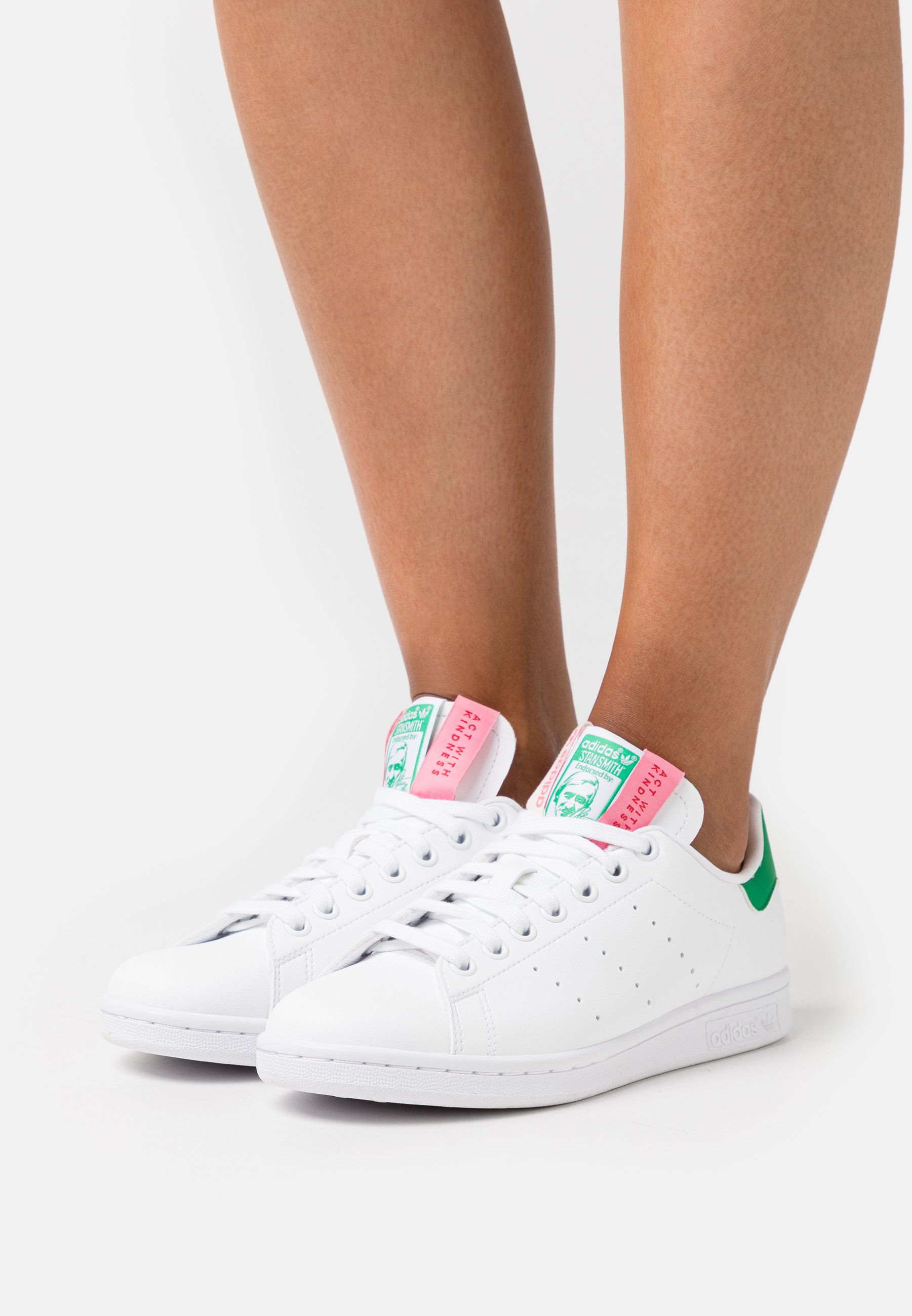 adidas Originals STAN SMITH - Zapatillas - white/green/bliss pink/blanco Zalando.es