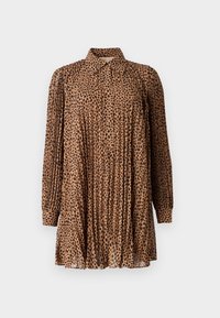 ALL OVER PLEAT - Shirt dress - cafe