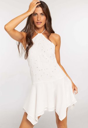 THE-ARE VESTIDO CORTO CON BORDADO DE LENTEJUELAS - Vestido informal - blanco