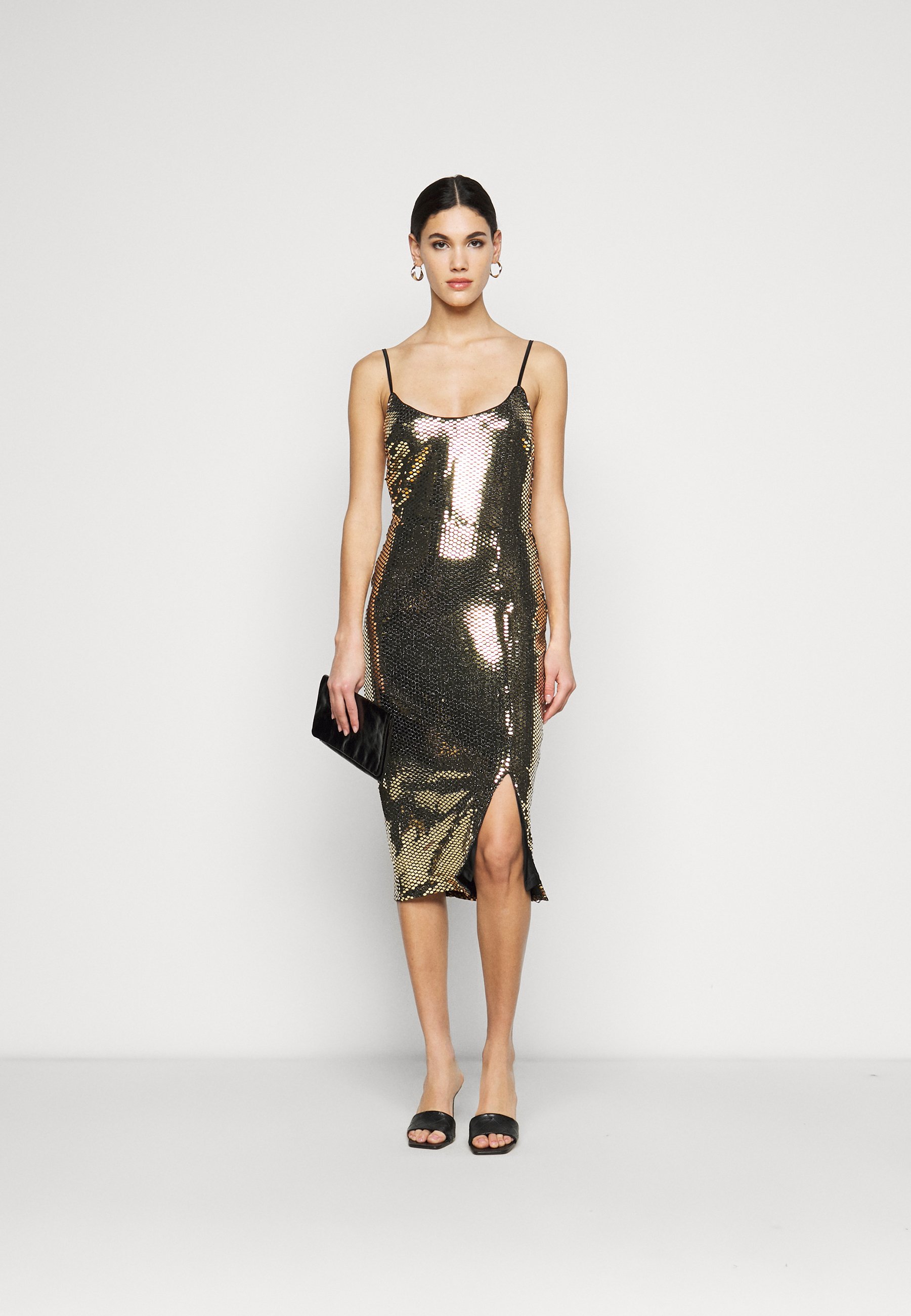 missguided fringe sequin midi dress