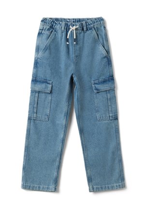 OVS, DENIM CARGO JEANS STRAIGHT FIT. - Straight leg jeans - dark blue