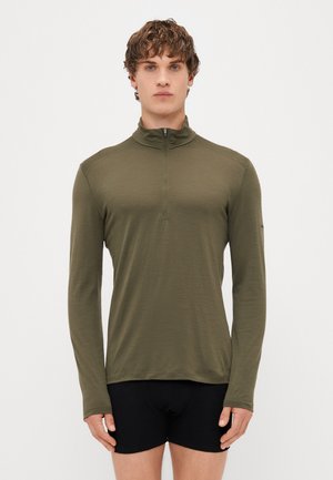 MEN HALF ZIP - Unterhemd/-shirt - loden