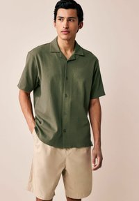 Next REGULAR FIT - CUBAN COLLAR TEXTURED SHORT SLEEVE 3 PACK - Camisa - blue   green   white