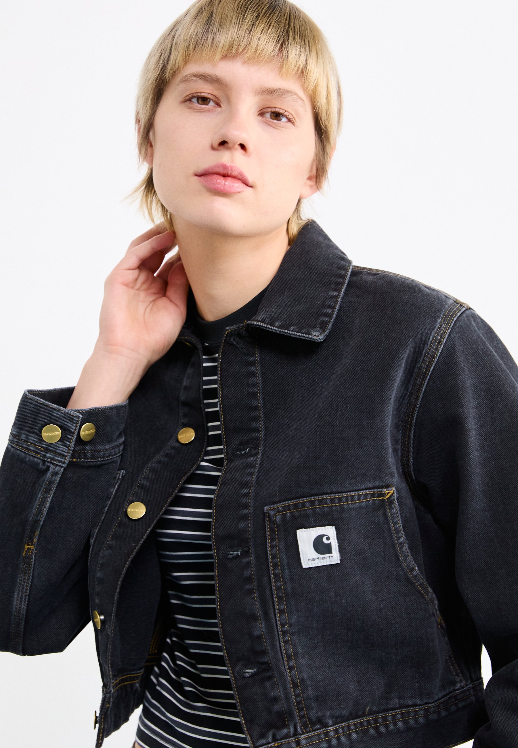 Carhartt WIP ARCA - Kurtka jeansowa/czarny denim - Zalando.pl