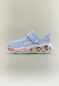 Unselected, periwinkle sparkle/multi-coloured