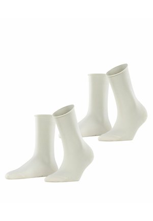 2 PACK FEINSTE UNIFARBEN ROLLRAND - Chaussettes - off-white