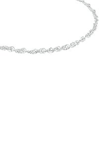 Collana in argento con maglie intrecciate e finitura lucida, che crea un motivo testurizzato e intricato lungo tutta la sua lunghezza.