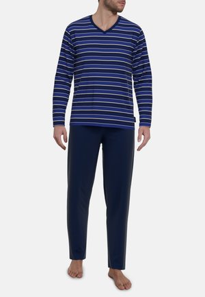 Götzburg SET - Nachtwäsche Set - blau mittel ringel