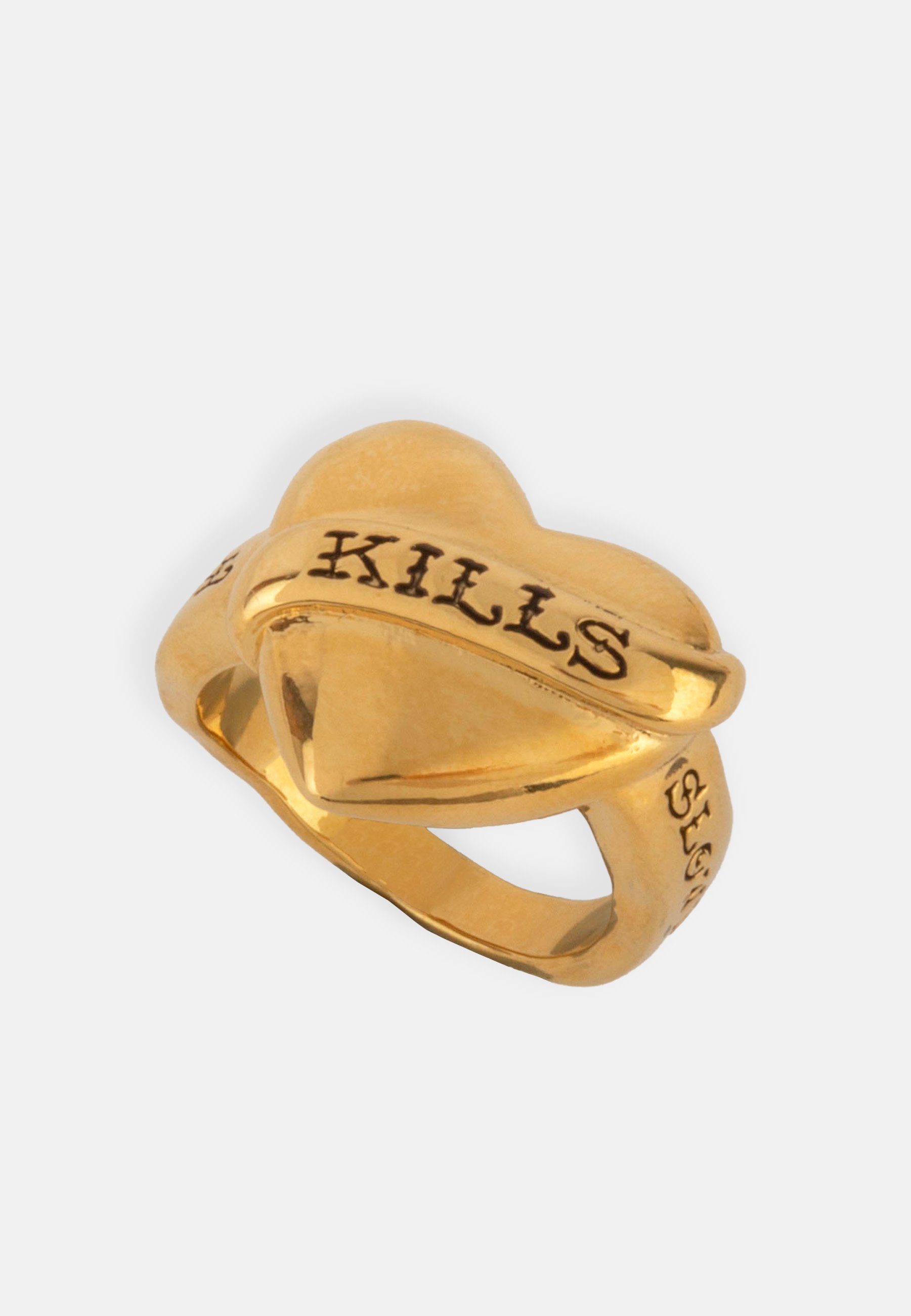 Ed Hardy LOVE KILLS SLOWLY MINI HEART SIGNET リング Ed Hardy Love Kills Slowly Cast Signet Ring - Gold – Ed