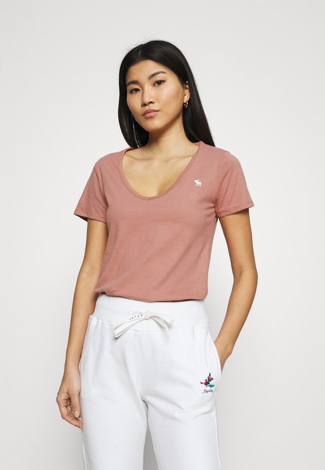 VNECK 3 PACK - T-Shirt basic - light blue/white/dark pink