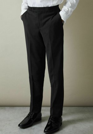 REISS KNIGHTSBRIDGE T TUXEDO SATIN STRIPE TROUSERS - Kelnės - black