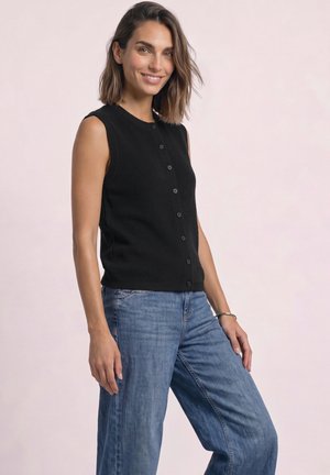 Street One STRICKWESTE MIT RUNDHALS UND KNOPFLEISTE - Veste sans manches - black
