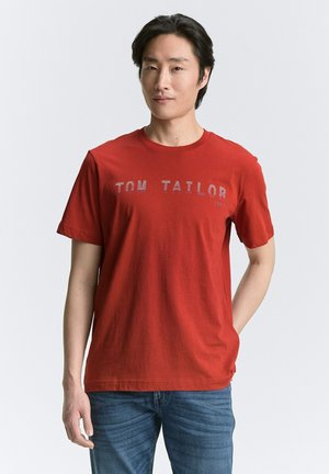 TOM TAILOR MIT LOGO - T-shirt con stampa - velvet red