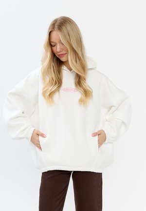 Felpa con cappuccio - white