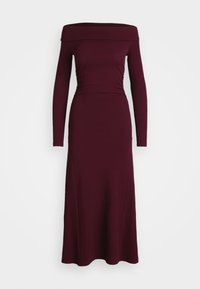Lauren Ralph Lauren RIB KNIT OFF THE SHOULDER MIDI DRESS - Kasdienė suknelė - pinot noir