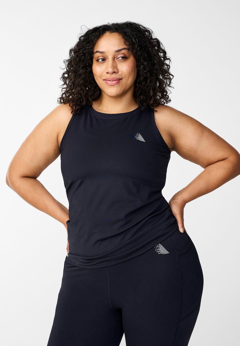 Active by Zizzi - GENDES MIT RAND INNEN - Top - black, Enlarge