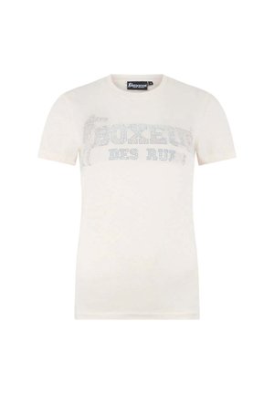 Boxeur Des Rues, BOXEUR DES RUES T-SHIRT RHINESTONE LOGO - T-shirt imprimé - ecru