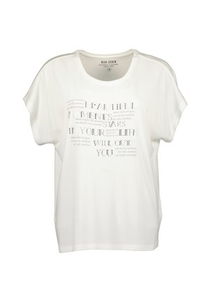 Bílá košile s krátkými rukávy a kulatým výstřihem s tištěným inspirativním textem "Krásné okamžiky ve vašem životě vás povedou."