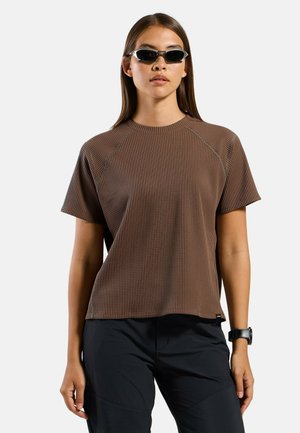 ODLO, T-SHIRT CREW NECK S/S CUBIC - Sports T-shirt - brown granite