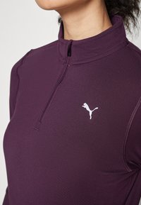 Puma RUN FAVORITE 1/4 ZIP W - Camisola de manga comprida - midnight plum