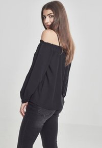 Urban Classics LADIES COLD SHOULDER LONGSLEEVE - Långärmad tröja - black