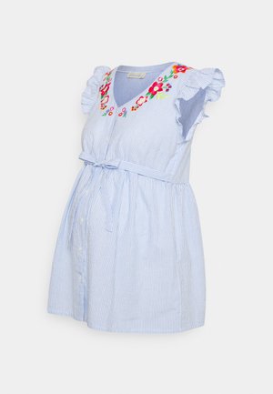 BRODERIE BUTTONED - Camicetta - blue