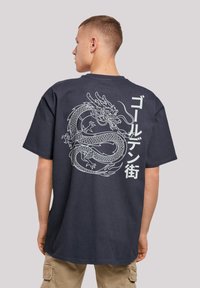 F4NT4STIC DRACHE GOLDEN GAI - T-Shirt print - navy