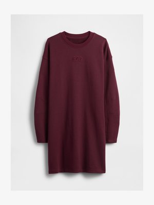 Burgundia värvi dressipluus, millel on pikad varrukad, ümmargune kaelus ja tikandiga "GAP" logo rinna peal. Pehme kangas, mugav lõige.