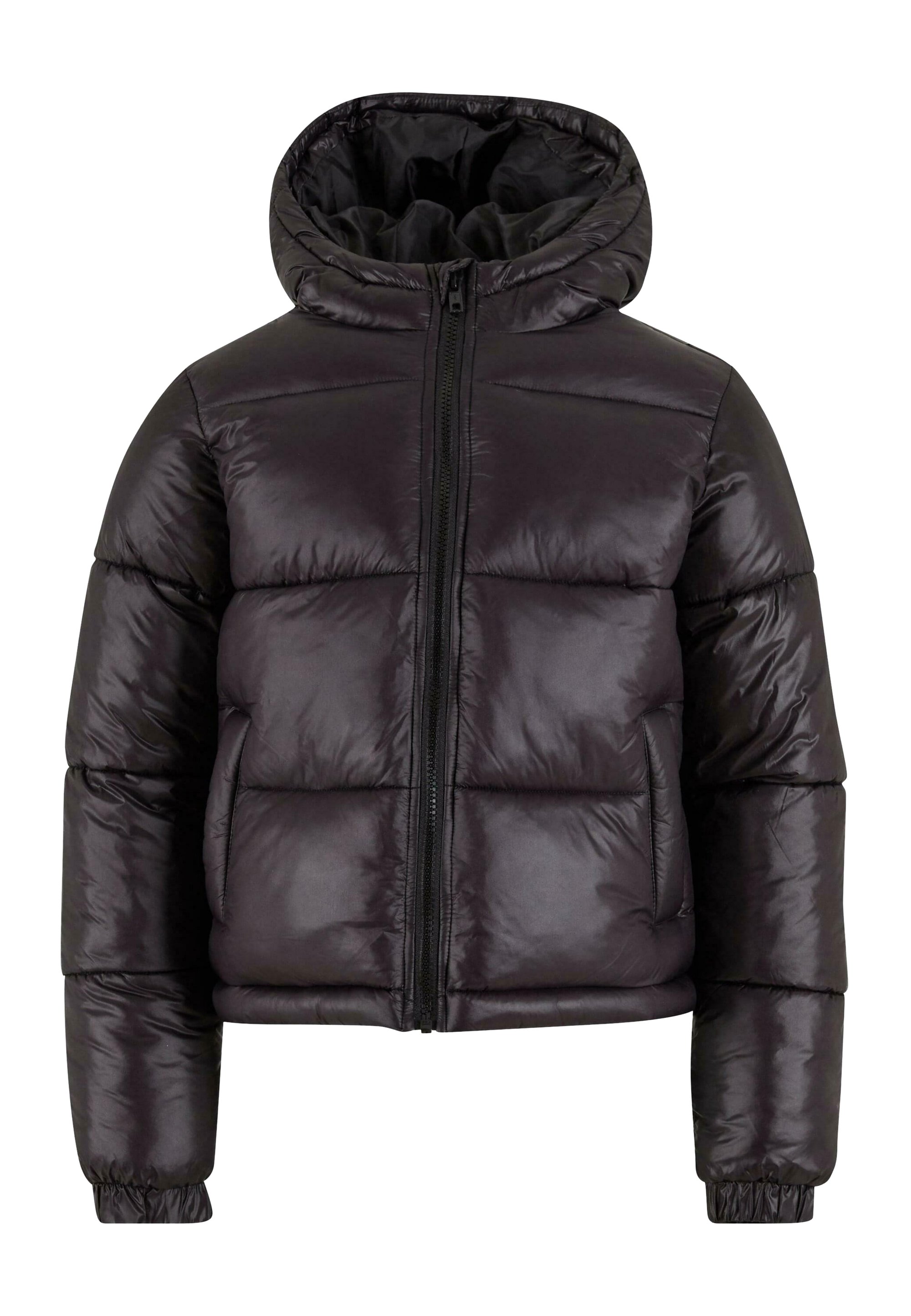 Urban Classics SHINY PUFFER WITH HOOD Winterjacke black