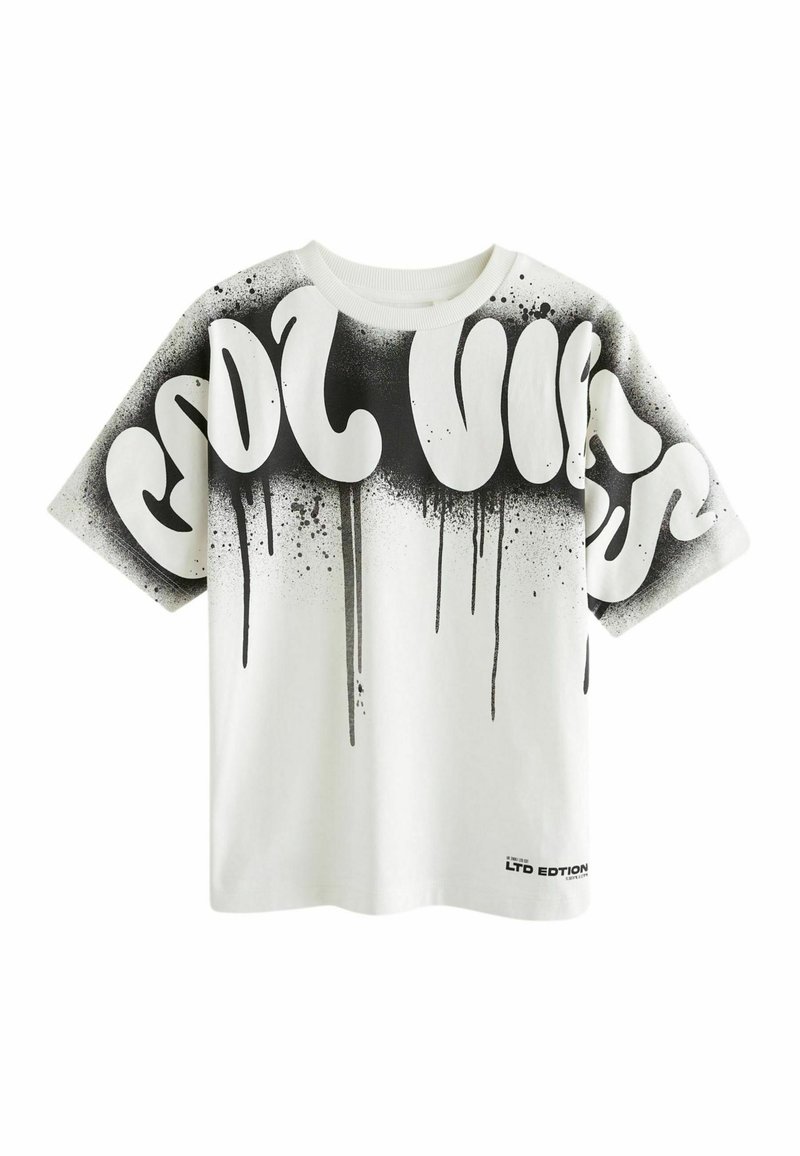 Next RELAXED FIT SHORT SLEEVE GRAPHIC STANDARD - Nyomott mintás póló - white cool vibes