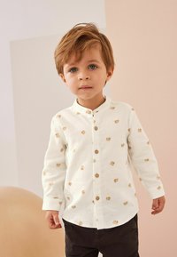 Next GRANDAD COLLAR PRINTED - REGULAR FIT - Ing - white bear aop