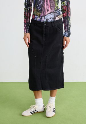 DOUBLE KNEE SKIRT - A-line skjørt - black stone