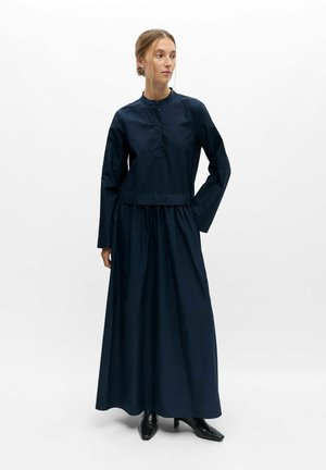 Object, MAXI DRESS DROPPED WAIST - Robe longue - mottled blue