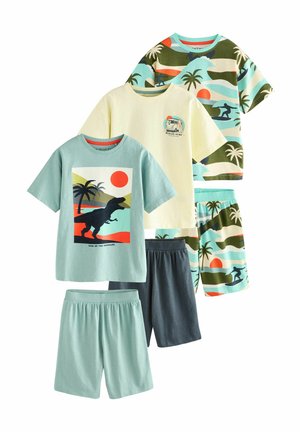Next 3 PACK SET - Nachtwäsche Set - turq cream dino surf