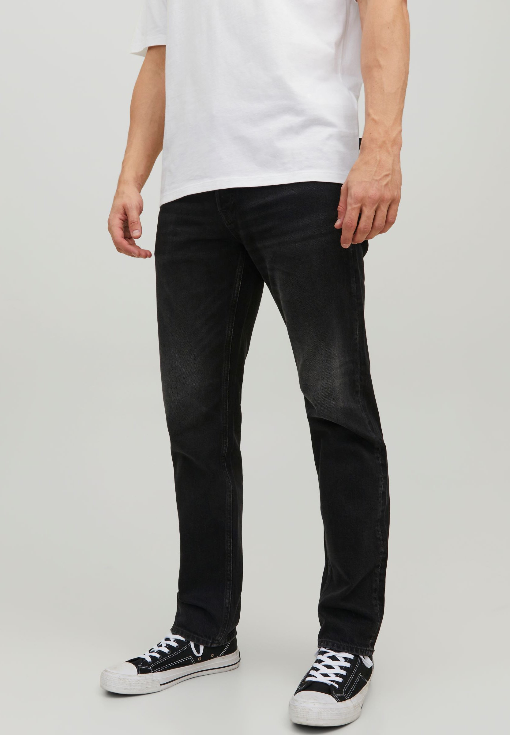 【Anyone more】Prue black denim stitch set-up Street One Bootcut Denim Jeans Black 377780