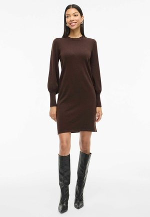 MIDI VIKERRY - Gebreide jurk - coffee bean